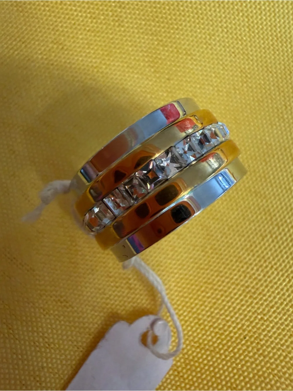 Park Lane Two-Tone Crystal Band Ring Size 5
